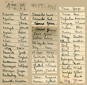 COLLEGE MODERNE LECLERC SIDI BEL ABBES LISTE 1955 1956 1 ERE M